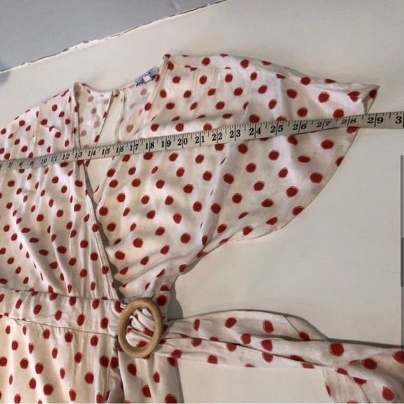 J.O.A wrap mini V-neck polka dots dress size :M - Picture 7 of 16